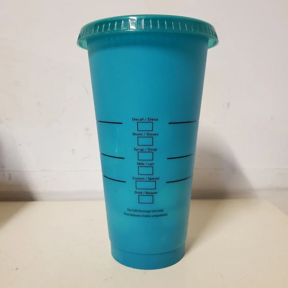 Starbucks Reusable Cold‎ Cup Color change 710ml 24Oz  Teal